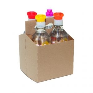 Product: 4 Pack bottle carrier kraft 16 oz, item # CBC-416K