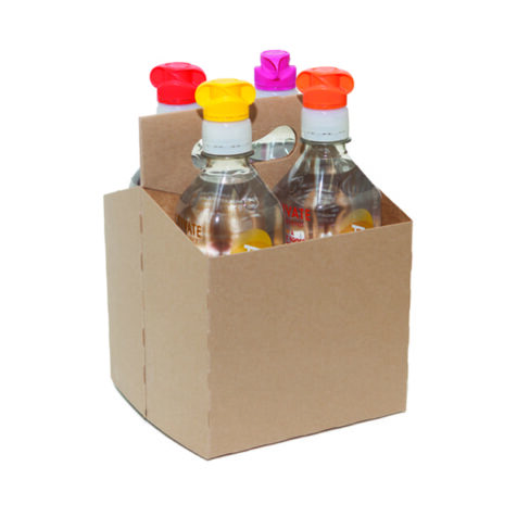 Product: 4 Pack bottle carrier kraft 16 oz, item # CBC-416K