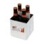 Product: promotional white 4 pack bottle carriers, item # PROMO-CBC-4