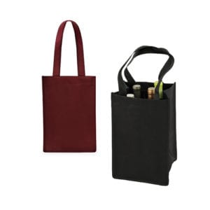 Product: reusable 4 bottle wine tote bags, item # CWT4TU