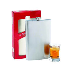 Product: 64 oz. metal flask, ITEM # FLASK64