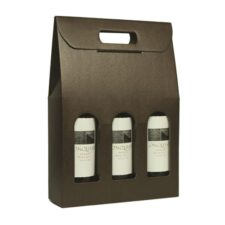 Chocolate Pebbled textured 3 bottle carriers