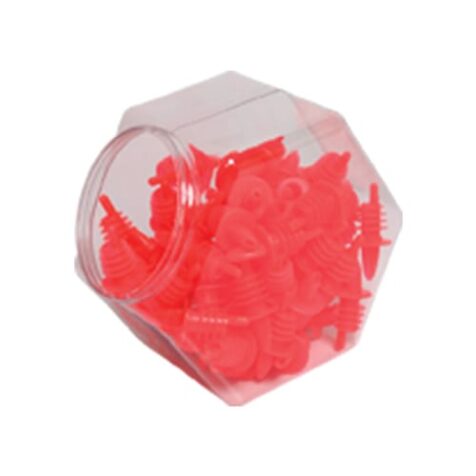Product: Fluorescent Red Pourers in a Display Jar, Item #PFRDJ