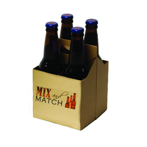 Product: Promotional Kraft 4 Pack Bottle carriers, item # PROMO-CBC-4KRAFT