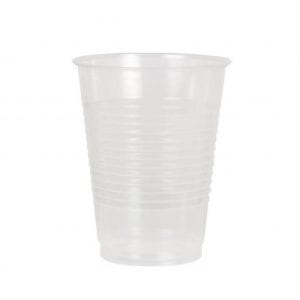 Product: 7 oz. soft plastic translucent cup; Item # GLA07