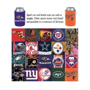 Product: Sports themed neoprene can holder, item # KHB-SP