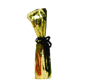 Product: Gold Swirl Mylar Foil 750 mL bottle gift bag, item # MB7GOLD