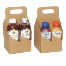 Product: 4 bottle carrier kraft for 375 ml bottles, item # WB375MLK