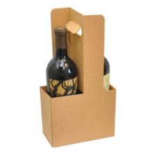 Product: 2 Bottle Cardboard Wine Carrier for 750 ml bottles, item # WB2-KRAFT