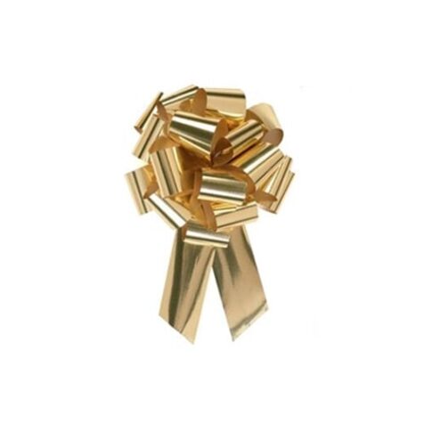 5″ metallic gold pull bows