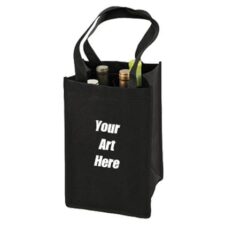 customized reusable 4 bottle wine tote bags