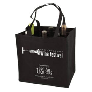 customizable reusable 6 bottle wine tote bags