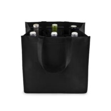 Product: Reusable 6 Bottle Wine Tote Bags, Item # CWT6BGB7BL
