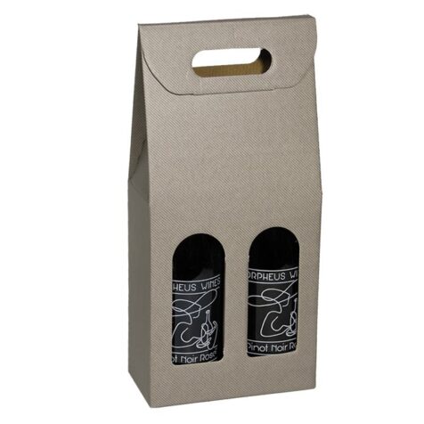 Gray Grooved 2 bottle wine carriers