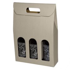 Gray Grooved 3 bottle wine carrier