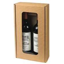 2 bottle wine gift box with window