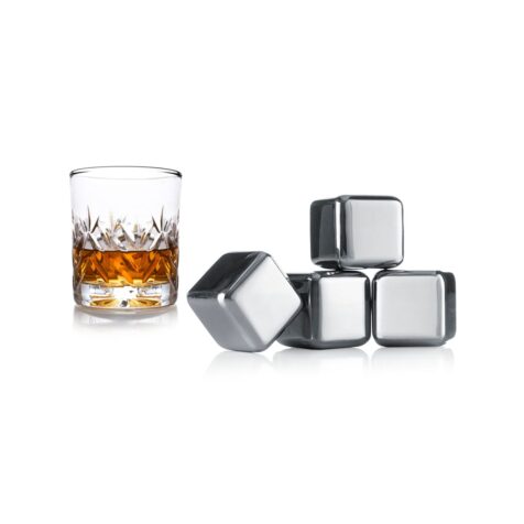 Product: Vacu Vin stainless steel whiskey stones, item# VACSTONE