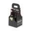 Product: black custom printed 4 pack 12 oz. bottle totes, item # G4B-BLK-CUSTOM