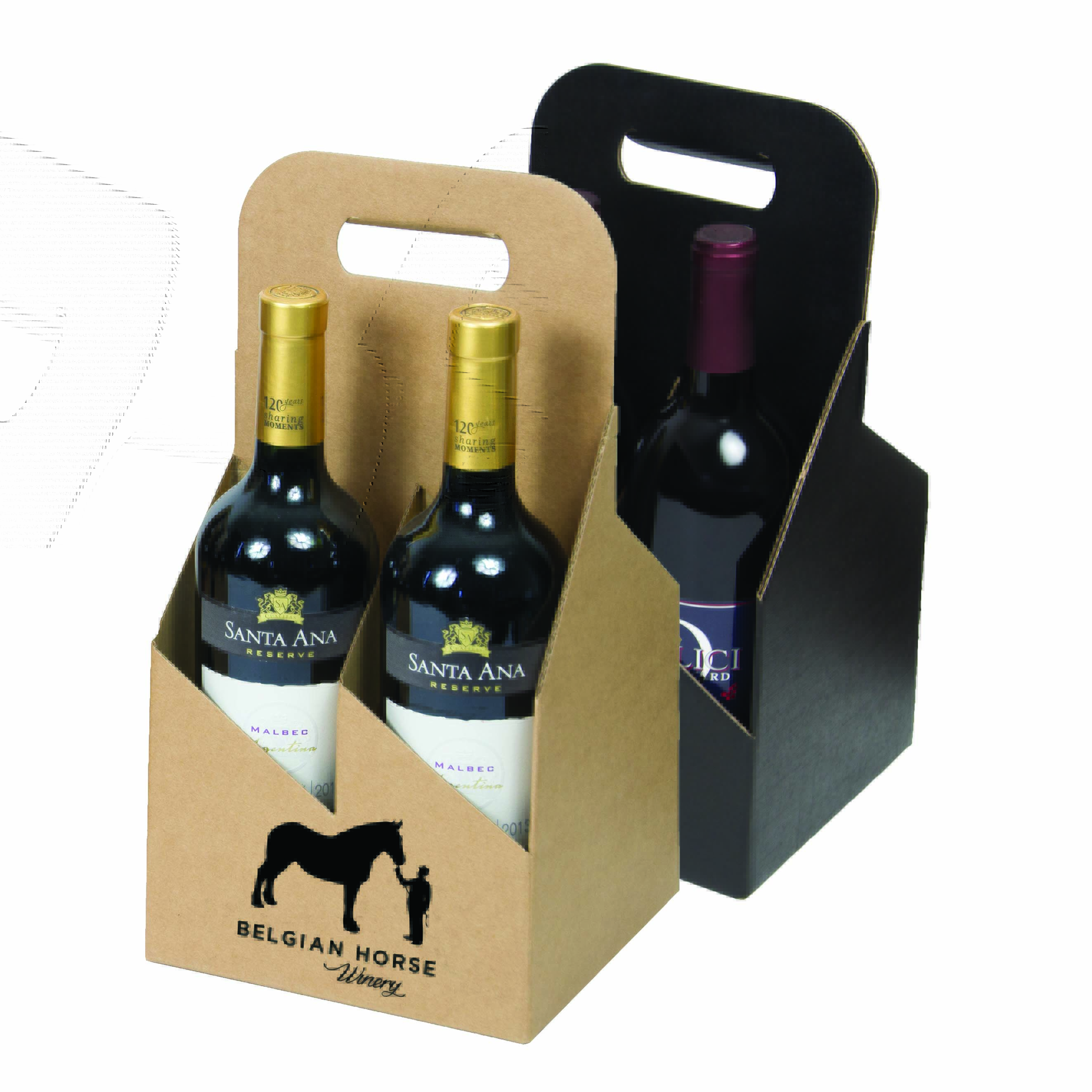 custom printed 4 bottle