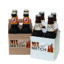 Product: promotional white & kraft 4 pack bottle carriers, item # PROMO-CBC-4/4KRAFT