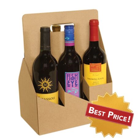 Product: 6 pack wine carrier, item # WB6-KRAFT