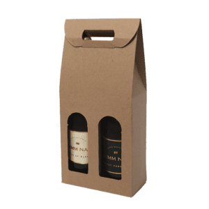 Product: Cardboard 2 bottle wine carrier #WB2B-CWW