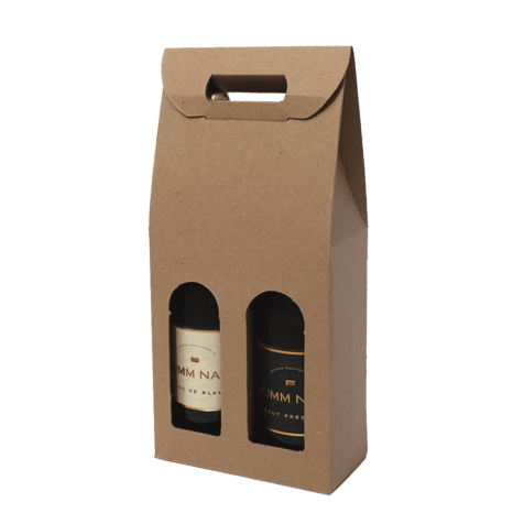 Product: Cardboard 2 bottle wine carrier #WB2B-CWW