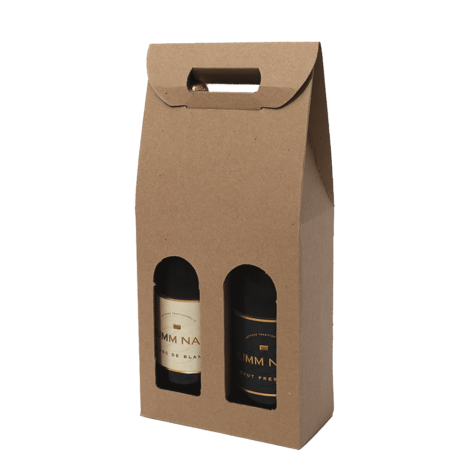 Product: Cardboard 2 bottle wine carrier #WB2B-CWW