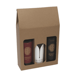 Product: Cardboard 3 bottle wine carrier #WB3B-CWW
