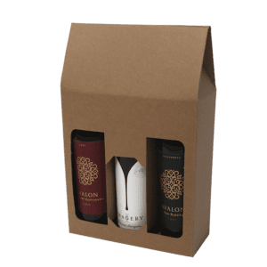 Product: Cardboard 3 bottle wine carrier #WB3B-CWW