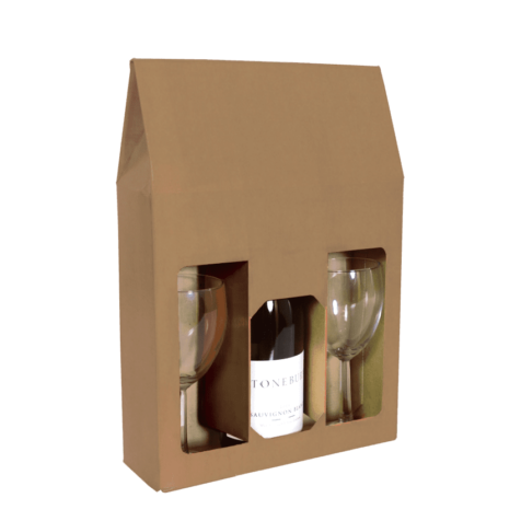 Product: Cardboard 3 bottle wine carrier #WB3B-CWW