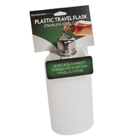 Product: 16 oz. plastic flask; ITEM # FLASK16