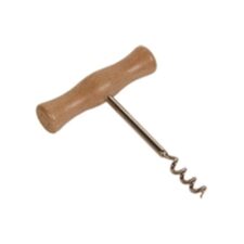 Product: T-Corkscrew with Wooden Handle; Item # CWH
