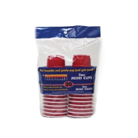 Mini Red Plastic Cups 20ct 2oz