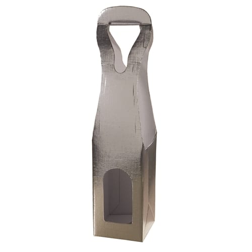 Product: Metallic Silver 1 bottle carrier, ITEM # IT-BS1ARG