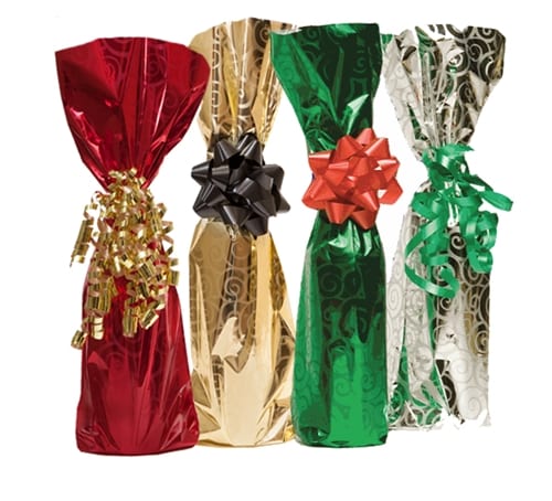 Product: Assorted color Mylar bottle Gift bag, item # MB7COLORS