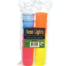 Product: Heavyweight Plastic Neon Shot Glasses; ITEM # SHOT-12N