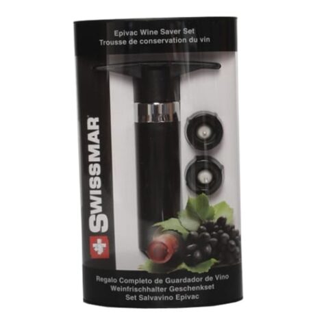 Product: Swissmar wine pump and stopper set ; ITEM # SMWS