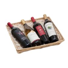 Product: 4 Bottle Flat Tray Basket , Item # BASK-4BT